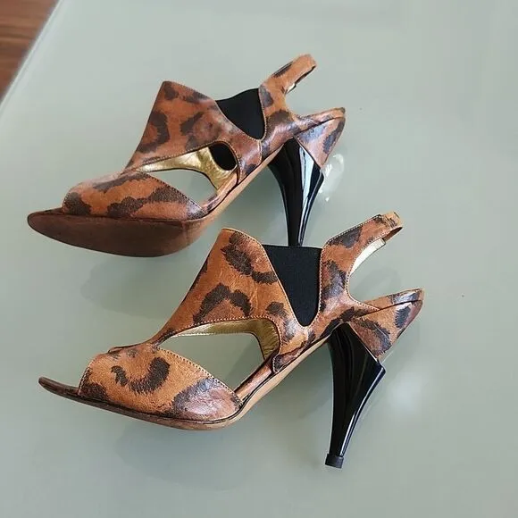 Georgina Goodman Leather Animal Print Heels
