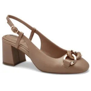 GIANI BERNINI • Nude Memory Foam Chain Decor Block Slingback Pump Heels 🌺