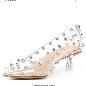 Gianni BiniRenzlee Clear Studded Vinyl Kitten Heels.