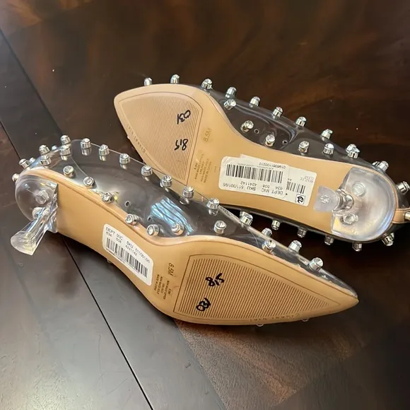 Gianni BiniRenzlee Clear Studded Vinyl Kitten Heels.