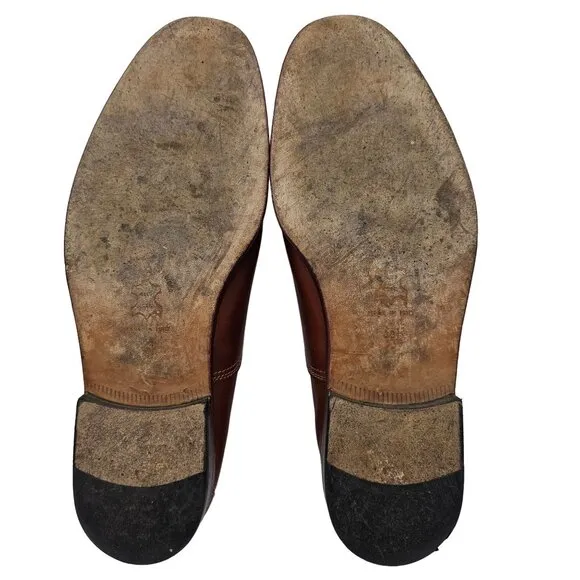 Giannini Italy Men's size 12 Brown Leather Dress Shoes Cap-toe Italian Oxfords