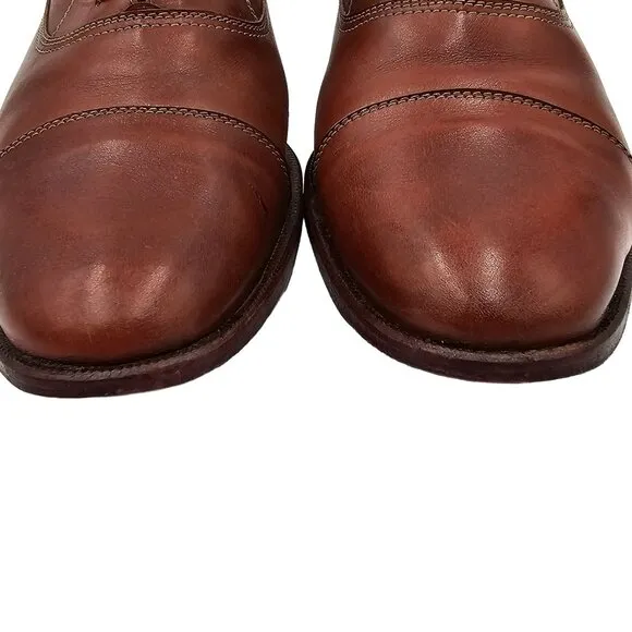 Giannini Italy Men's size 12 Brown Leather Dress Shoes Cap-toe Italian Oxfords