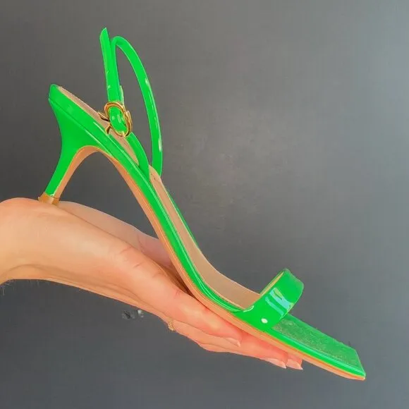 Gianvito Rossi Neon Green Kitten Heel