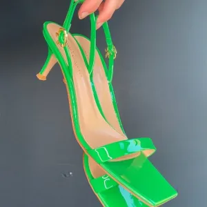 Gianvito Rossi Neon Green Kitten Heel