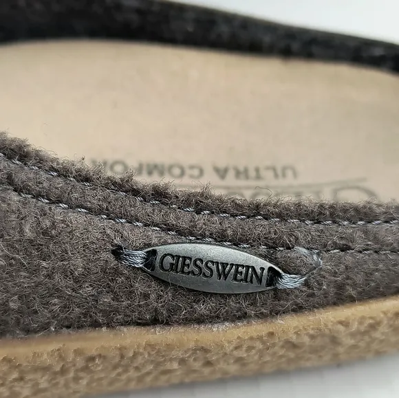 Giesswein Brown Clogs with Wool Upper and Adjustable Strap Unisex W-10/ M-8
