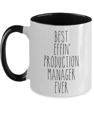 Gift For Production Manager Best Effin' Production Manager Ever Mug Two-Tone Coffee Cup Funny Coworker Gifts