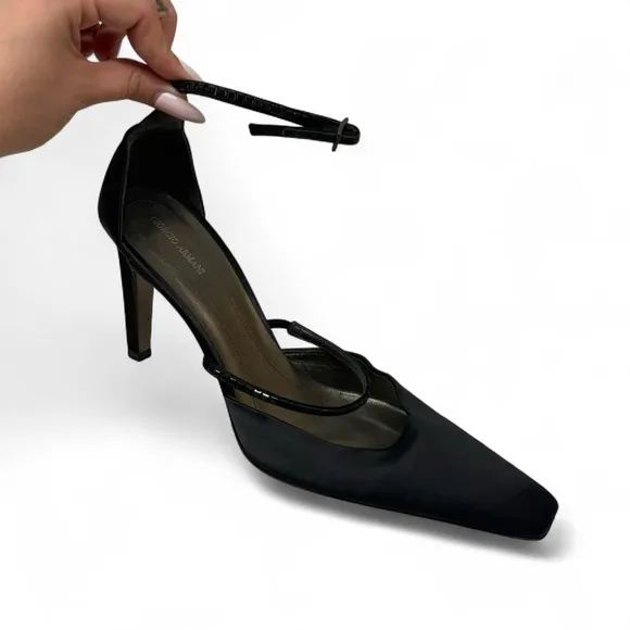 Giorgio Armani Black Slingback Heels