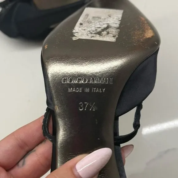 Giorgio Armani Black Slingback Heels