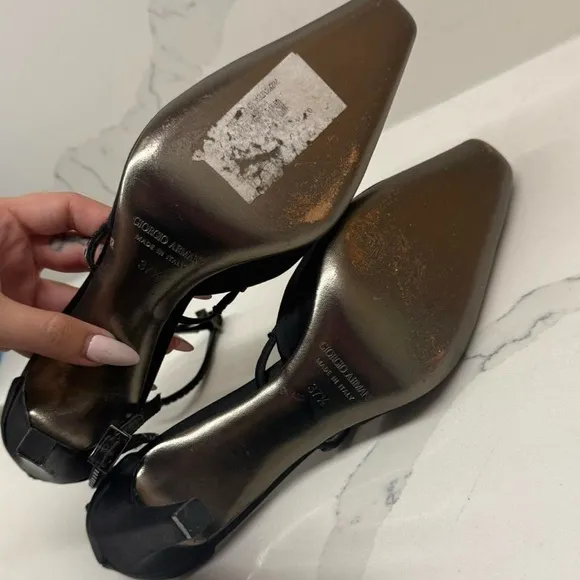 Giorgio Armani Black Slingback Heels