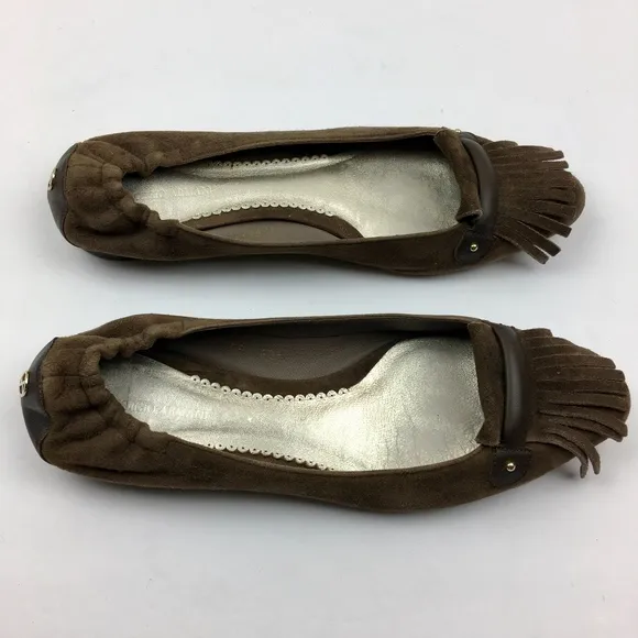 GIORGIO ARMANI Suede Moccasin Ballet Flats 10.5