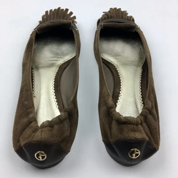 GIORGIO ARMANI Suede Moccasin Ballet Flats 10.5