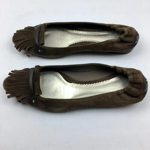 GIORGIO ARMANI Suede Moccasin Ballet Flats 10.5