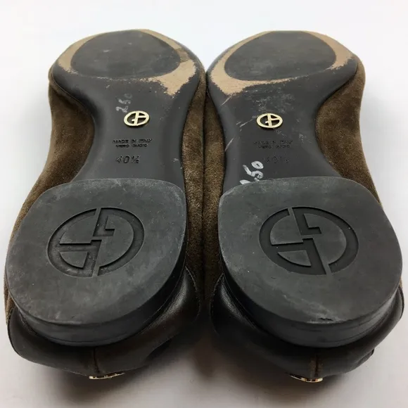 GIORGIO ARMANI Suede Moccasin Ballet Flats 10.5