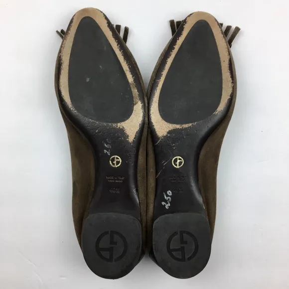 GIORGIO ARMANI Suede Moccasin Ballet Flats 10.5