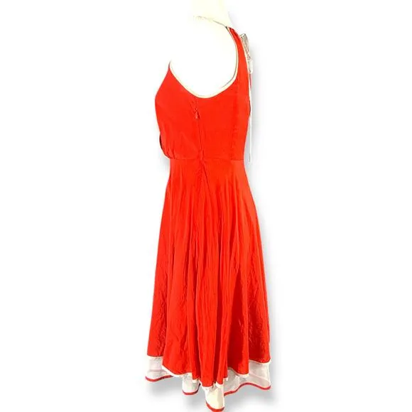 Girls From Savoy Anthro Misty Red Silk Pinup Twee Mini Dress ASO Sailor Cherry 4