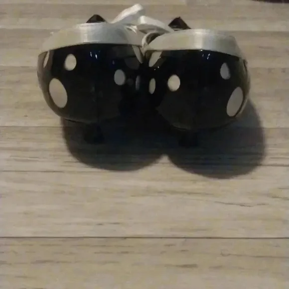 Giuseppe Zanotti Black/White Polka-Dot Kitten Heels Size 8.5AA Patent Leather