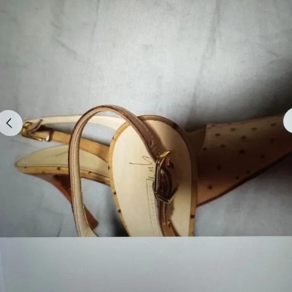 Giuseppe Zanotti Ostrich Slingback Heels Sz 7B
