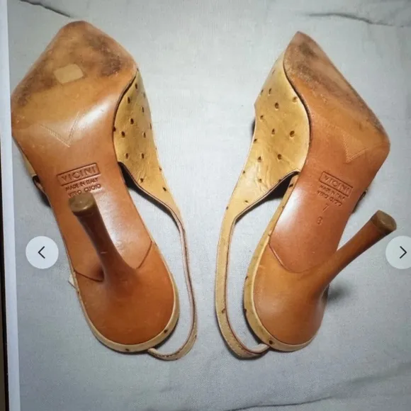 Giuseppe Zanotti Ostrich Slingback Heels Sz 7B