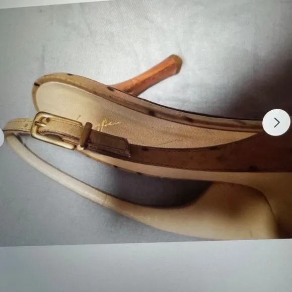 Giuseppe Zanotti Ostrich Slingback Heels Sz 7B