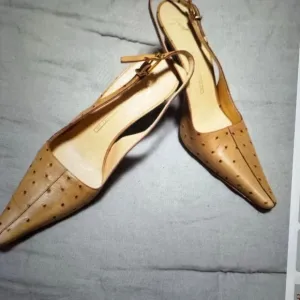 Giuseppe Zanotti Ostrich Slingback Heels Sz 7B