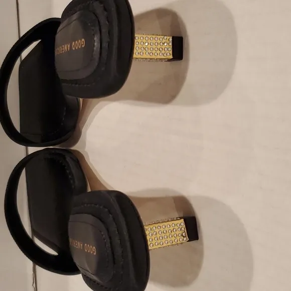 Good American Kickstand Slide Sandal Mules Black Size 8
