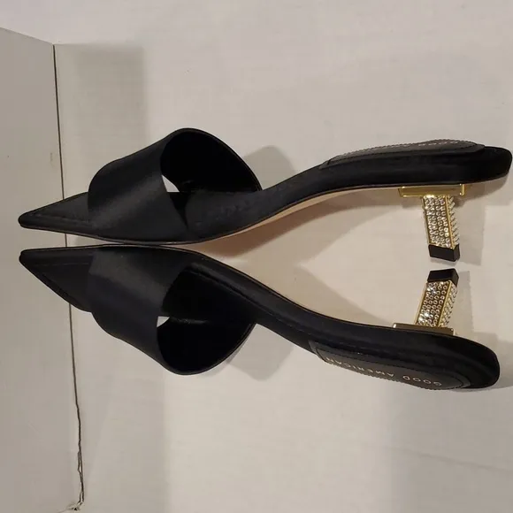 Good American Kickstand Slide Sandal Mules Black Size 8