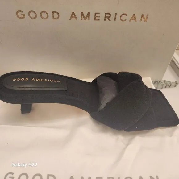 Good American Kickstand Terry Kitten Heels. NIB. Size Various