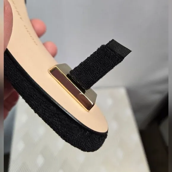 Good American Terry Kickstand Mules Slide On Size 7 Black NEW IN BOX