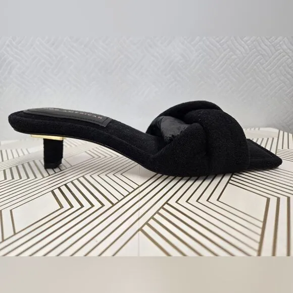 Good American Terry Kickstand Mules Slide On Size 7 Black NEW IN BOX