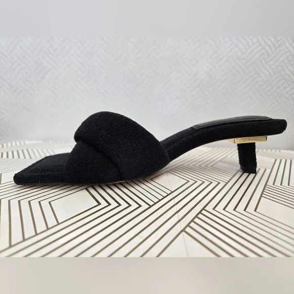 Good American Terry Kickstand Mules Slide On Size 7 Black NEW IN BOX