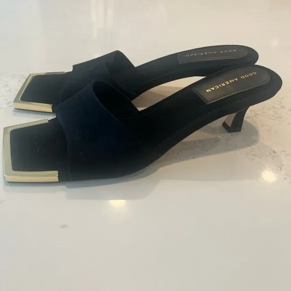 Good American The Standout Square Toe Slide Kitten Heels - Size 14​​​