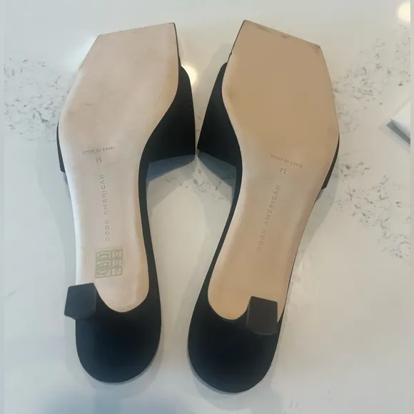 Good American The Standout Square Toe Slide Kitten Heels - Size 14​​​