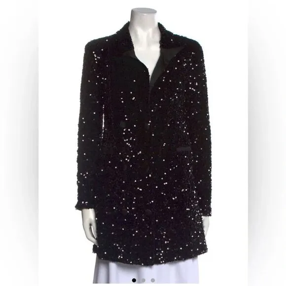 Good American Glow Blazer Dress Black Size S NWOT