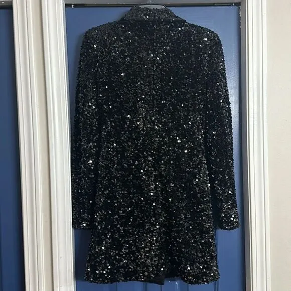 Good American Glow Blazer Dress Black Size S NWOT