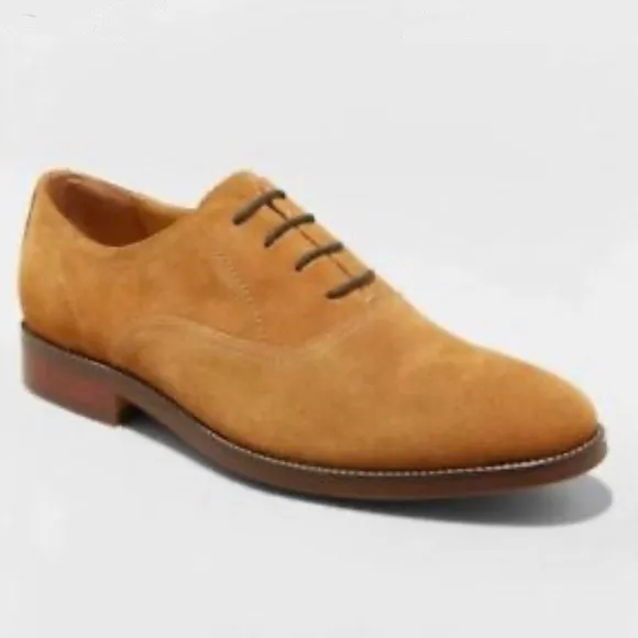 Goodfellow &amp; Co Tan Genuine Suede Oxfords, NWT