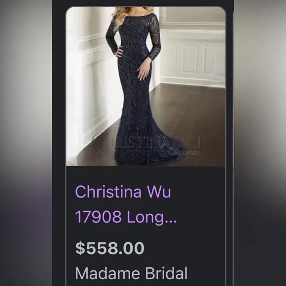Gorgeous fully beadedd Christina Wu elegance dress size 12