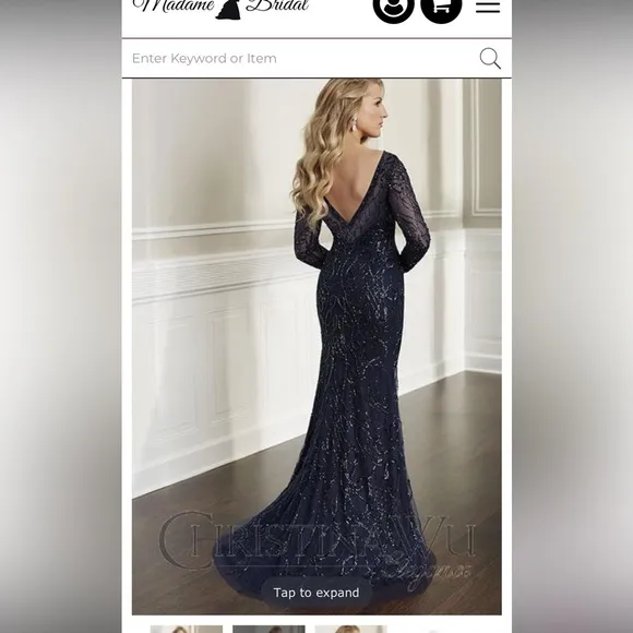 Gorgeous fully beadedd Christina Wu elegance dress size 12