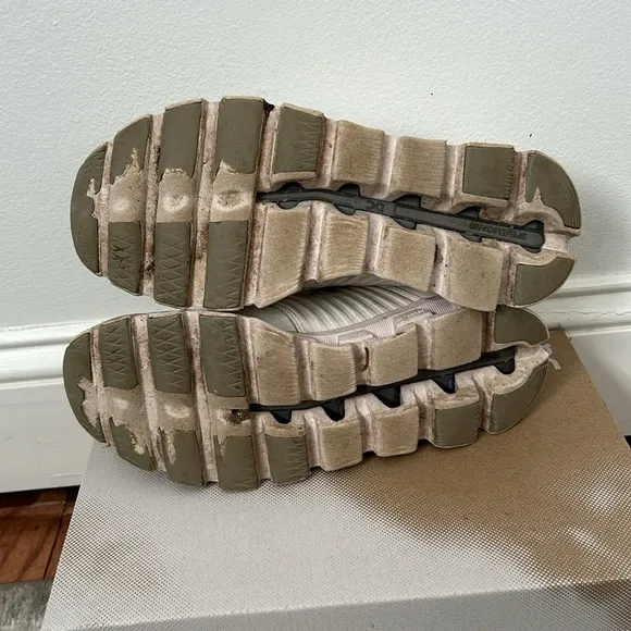 Gray and white On running shoes.