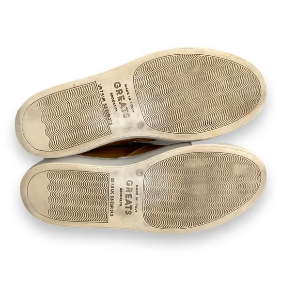 Greats Tan Black The Wooster Cap Toe Two Tone Leather Slip On Sneaker Size 7.5