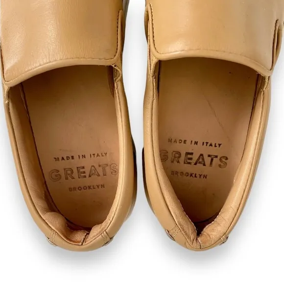 Greats Tan Black The Wooster Cap Toe Two Tone Leather Slip On Sneaker Size 7.5