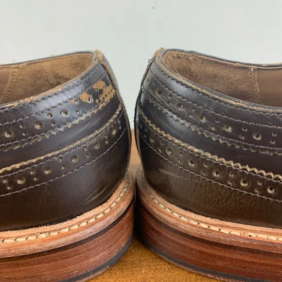 GRENSON Sid Brown Leather Brogue Wingtip Oxfords Shoes 5190 285 Mens Size 7.5 G