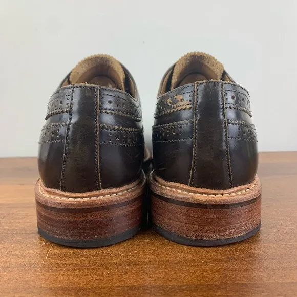 GRENSON Sid Brown Leather Brogue Wingtip Oxfords Shoes 5190 285 Mens Size 7.5 G