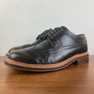 GRENSON Sid Brown Leather Brogue Wingtip Oxfords Shoes 5190 285 Mens Size 7.5 G