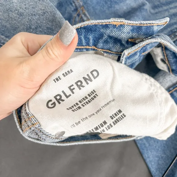 GRLFRND Sara Super High Rise Slim Straight Jeans  Lenox Hill