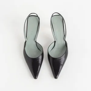 Gucci Black   Gold Slingback Heels