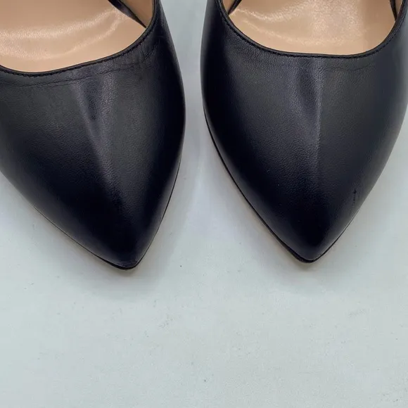 Gucci Malaga Silvie Web Leather Slingback Heels