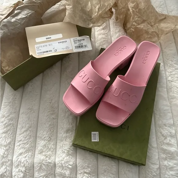 Gucci Pink Mules with Minimalist Design