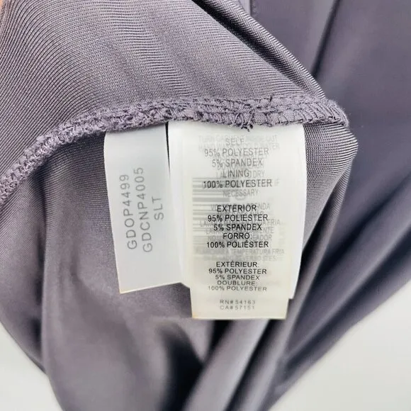 Guess Womens Size 14 Faux Wrap Cowlneck Slip Dress in Slate Gray Stretch $108
