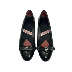 GUILLAUME HINFRAY Patent Black sparkle ballet bow Kitten Heels size 38