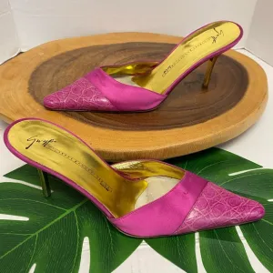 Guisaippe Zannotti Croc Embossed Toe SlideIn Mules